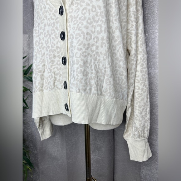 NWT Sanctuary Women’s Leopard Print Cardigan Cream Sz M - Picture 6 of 12
